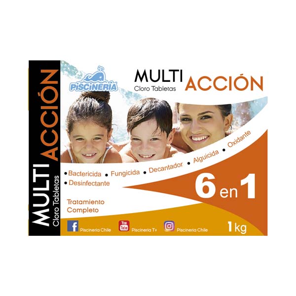 CLORO TRIPLE ACCIÓN TABLETAS 1KG PISCINAS 